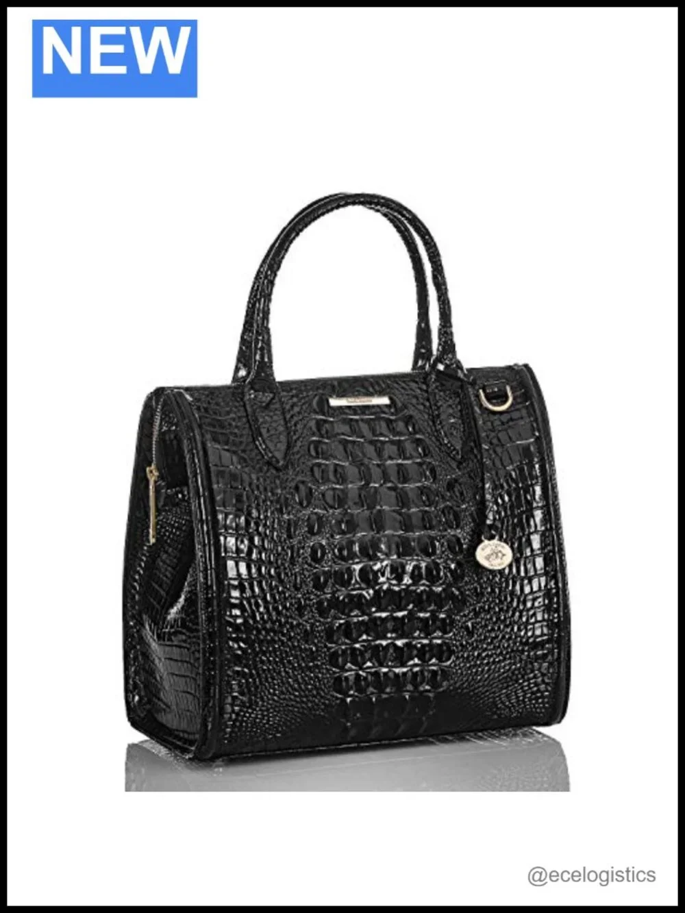 Genuine Leather Designer Satchel Handbag with Crossbody Strap